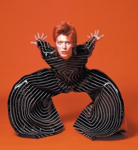 David Bowie, costume designer by Kansai Yamamoto for Alladin Sane tour